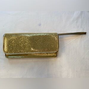Marc by Marc Jacobs‎ Gold evening clutch bag, carry strap.